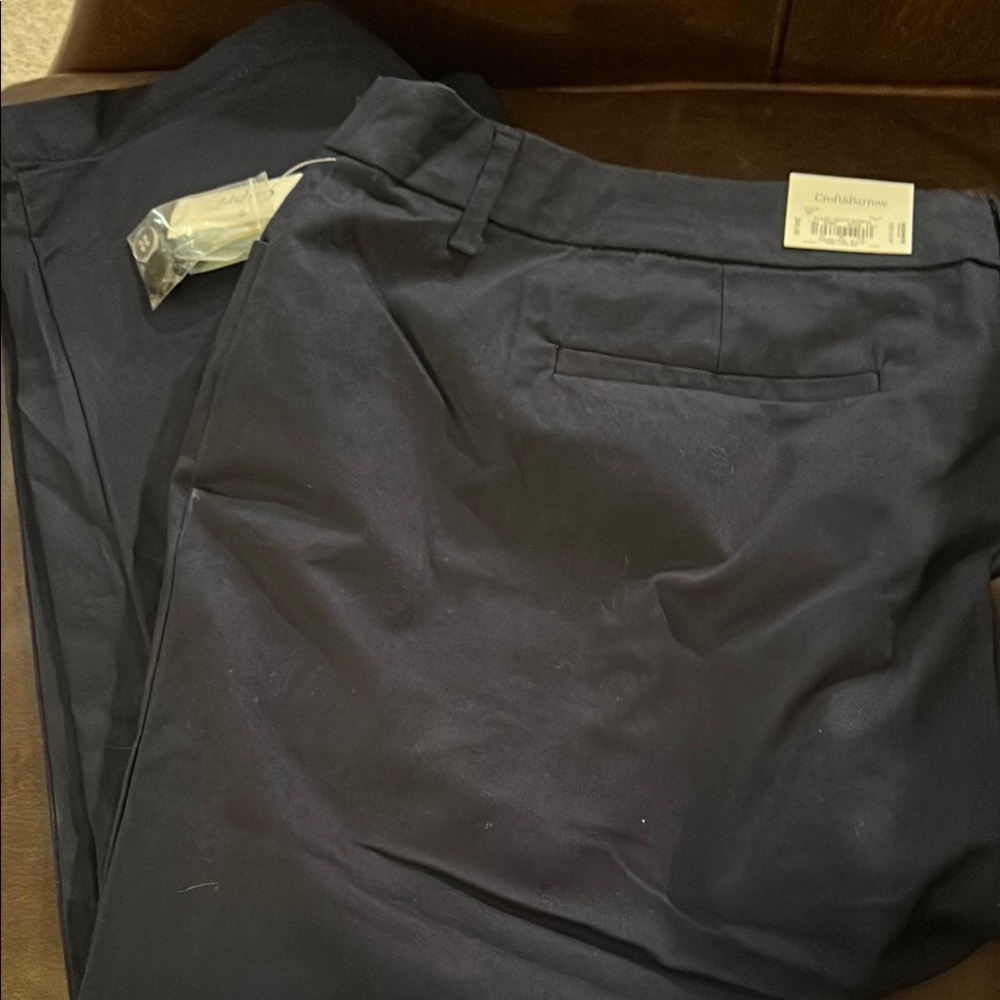 Navy Blue Chino Crop Pants